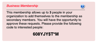 Business Membership Code